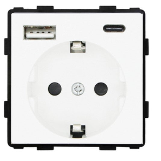 Enchufe con USB Tipo AyC