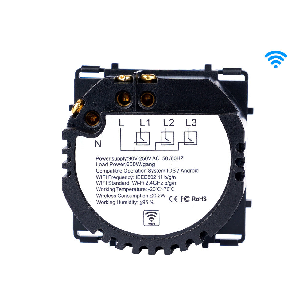 Interruptor táctil simple o doble Wifi dos enchufes