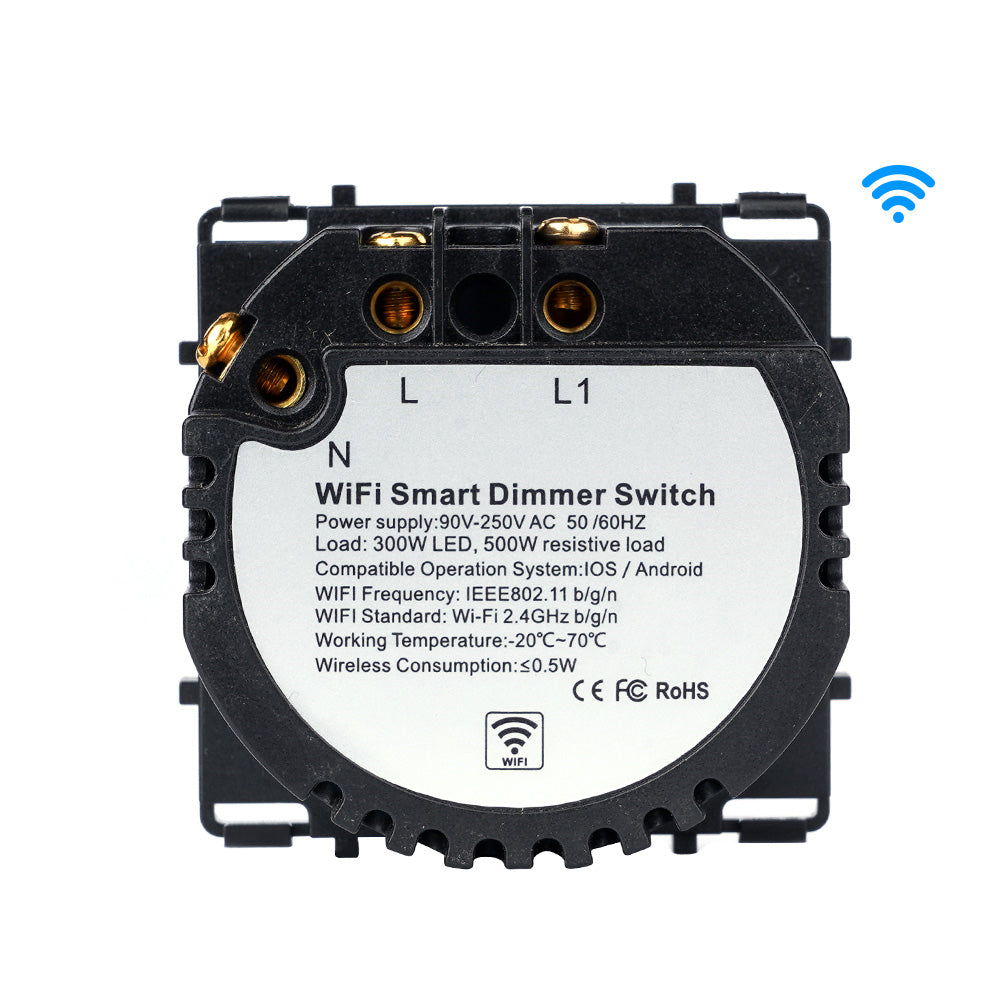 Interruptor Regulador Dimmer táctil Wifi Glass CT