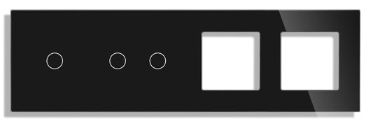Panel cristal para interruptores táctiles tres encendidos dos huecos
