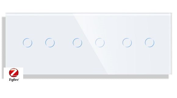 Interruptor táctil Zigbee triple seis canales