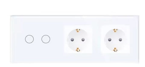 Interruptor o Conmutador doble Táctil y dos Enchufes