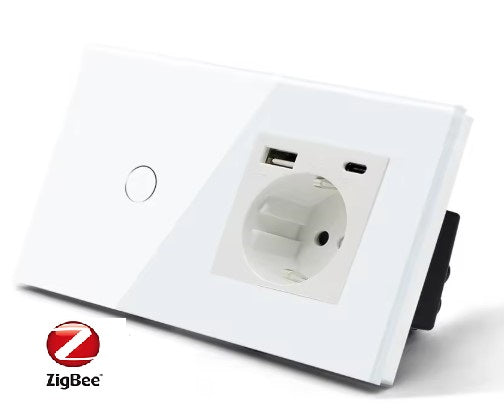 Interruptor táctil Zigbee con enchufe USB AyC