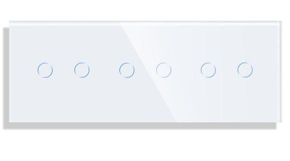 Panel de cristal para 3 módulos de 6 encendidos