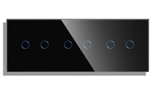 Panel de cristal para 3 módulos de 6 encendidos